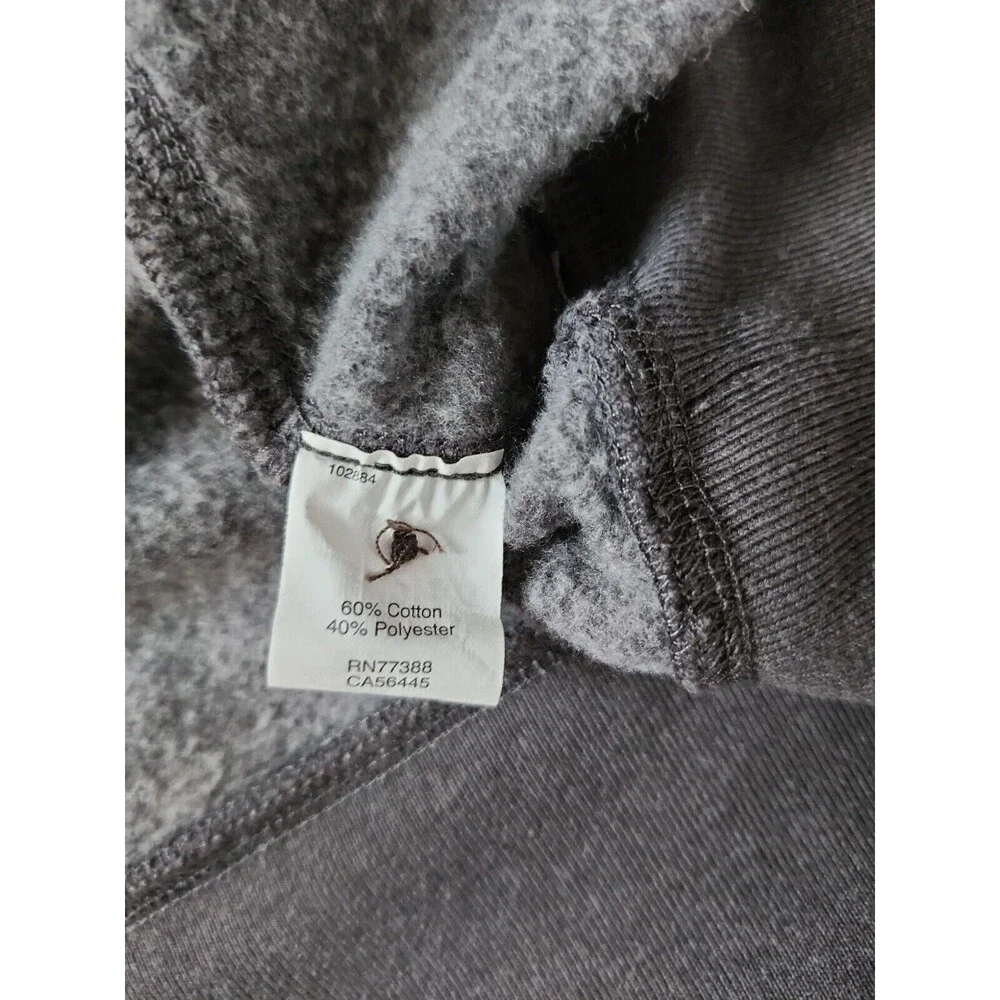 J. Crew Hoodie Mens Medium Authentic Fleece Gray Casual 4 Button Cotton Blend